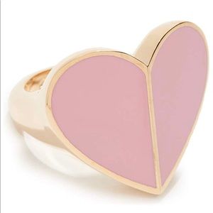 Kate Spade heritage spade pink enamel heart ring